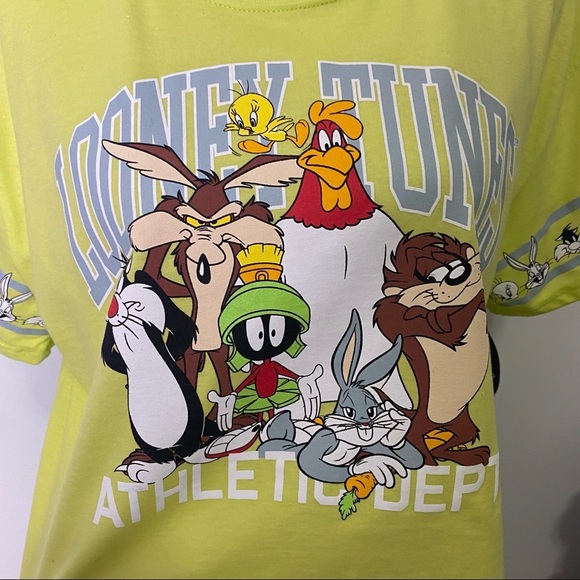 Looney Tunes Neon Cropped Graphic T-Shirt NWT Size XXL - Picture 4 of 9